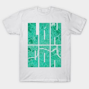 London, England City Map Typography - Watercolor T-Shirt